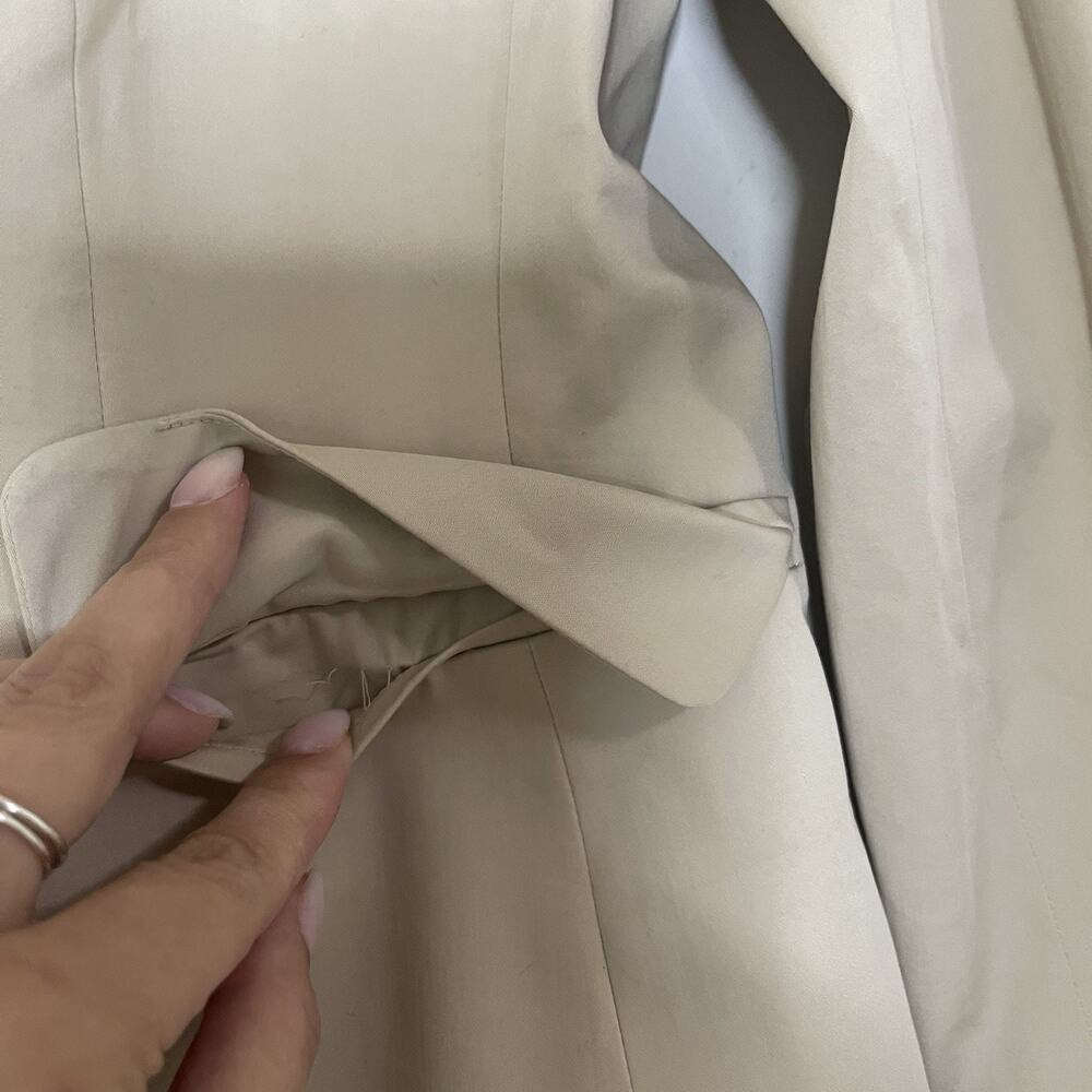 ANN TAYLOR Tan khaki double button blazer lightweight jacket size 0 petite - Picture 5 of 6